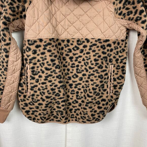 Abercrombie&Fitch Brown Leopard Print Sherpa Pullover Sz.S - Picture 6 of 14